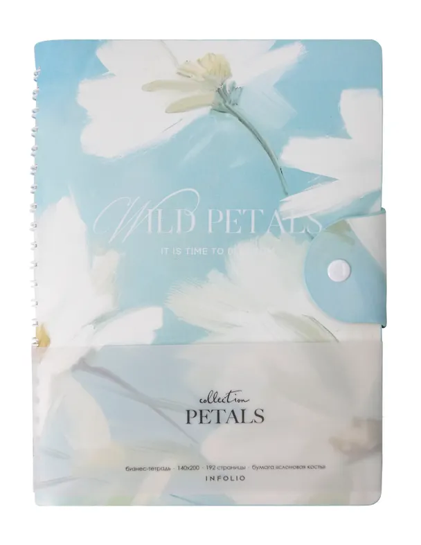 Бизнес-тетрадь А5, 96 листов в клетку, 140 x 200 мм "Petals. Три цветка" искусственная кожа 3116450 — 2