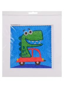 Набор для творчества TUKZAR Алмазная мозаика 15х15см Дракончик (стразы разного диаметра) + пенопластовая рамка.