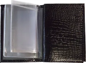 Обложка для паспорта и автодокументов, нат.кожа, черная, крокодил, тип 2, Спейс