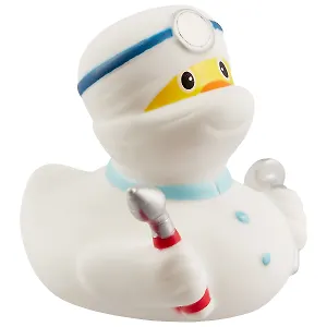 Игрушка для ванной, уточка резиновая FUNNY DUCKS "Уточка стоматолог"   (1914)