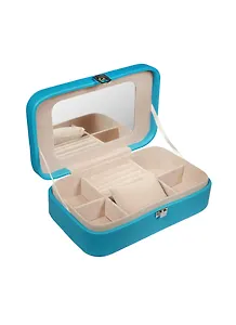 Шкатулка для драгоценностей с зеркалом бирюза (7х22х15см) (к/з) (6711004)