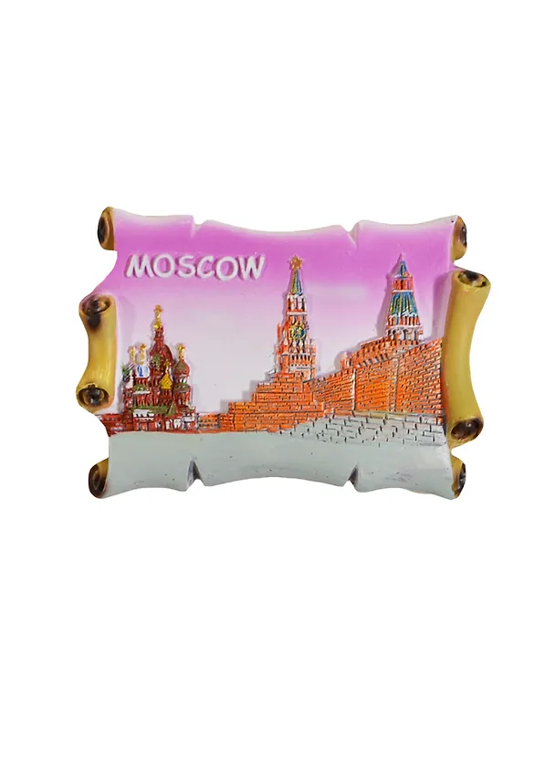 Магнит-свиток декоративный рельефный "Москва Мавзолей и Храм Василия Блаженного" (022-02-19-2) 2364859 — 1