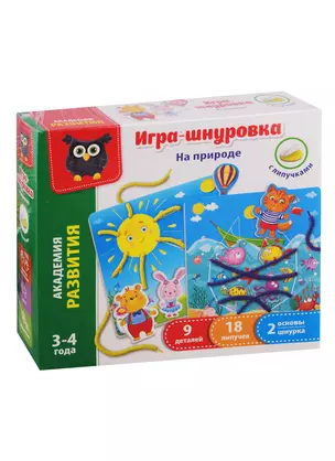 Игра-шнуровка с липучками Vladi Toys На природе — 2789715 — 1