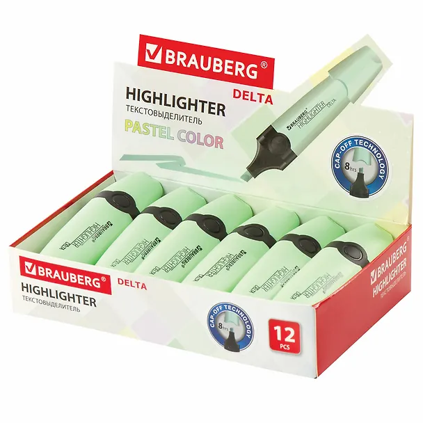 Текстовыделитель Brauberg, Delta Pastel, мятный 1-5 мм 2937343 — 4