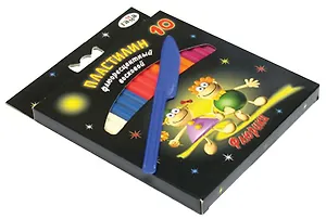 Пластилин 10цв 128гр "Флюрики" флюор., к/к., стек, подвес, Гамма
