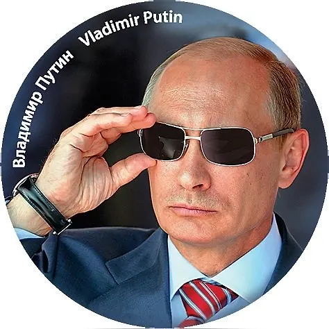 Сувенир, Магнит .В.Путин-2 6,4см, металл [46-9205] 338325 — 1
