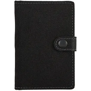 Алфавитная книга А7+ 64 листа, 120*80 черная, ткань, на кнопке 262331