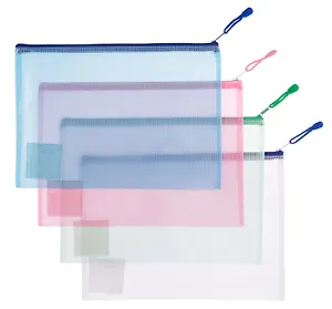 Папка на молнии А4 армирован. пластик, ассорти, Sworld