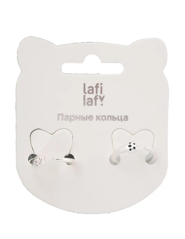 Набор парных колечек «Лапки котика», 2 штуки, металл, Lafilaf 3116720 — 2