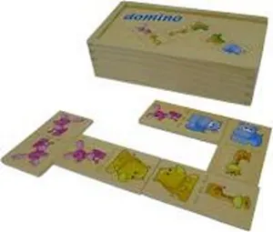 Деревянное домино Животные мира (3+) (4900) (коробка)