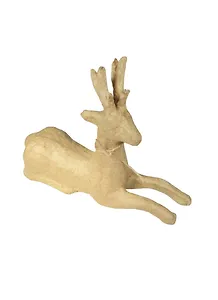 Фигурка из папье-маше Лежащий олененок (NO739) (объемная мини) (13,5х3,5х11,6см)