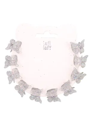 Набор заколок-крабиков mini Бабочки (белые перламутровые оттенки) (10шт) (1,5см) (12-03907-B22) (Lafilaf) 3048652