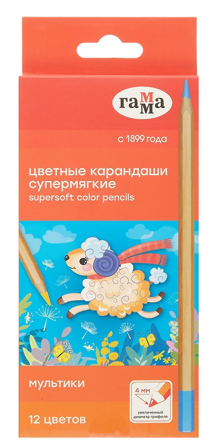 Карандаши цветные «Мультики», ГАММА, 12 цветов 3044981 — 1