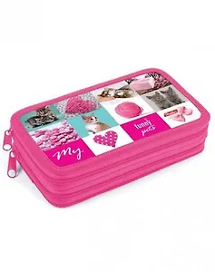 Пенал школьный 2отд. "Funny pets" 19*11см, ламинат, Hatber