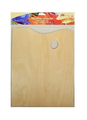 Палитра для смешивания красок деревянная, прямоугольная 35.6х256, ХМ 236875