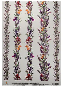 Декупажная карта Лаванда и бабочки (бордюр) 21*30см