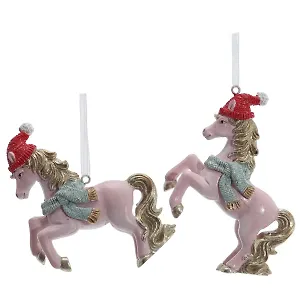 Фигурка декоративная подвесная Лошадка розовая, 2 варианта (8х2х9) (824192)