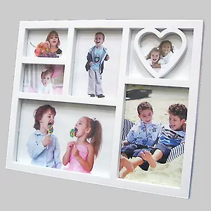 Фоторамка на 6 фото белый пластик (29х24) (671424)