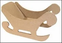 Фигурка из папье-маше объемная Санки (NО116) (9х15,6х7,5см) (НГ)