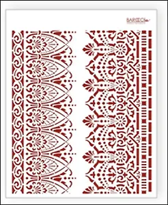 Трафарет пластиковый многоразовый Кружевные бордюры 4 (20х25) (К-04)