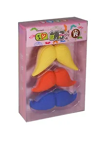 Ластик Усы (3 штуки) на розовой подложке (003593) (Карамба)