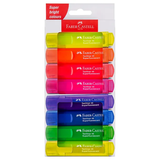 Набор текстовыделителей  8 штук "46 Superfluorescent" 1-5мм, Faber-Castell 3166624 — 1