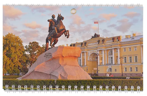 Календарь квартальный 2026г СПб 190*553 "Питер. Медный Всадник" настенный, трёхблочный, спираль 3122807 — 2