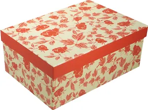 Коробка подарочная "Розочки" красный с белым 23*16.5*9.5см