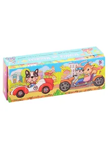 Умные кубики  в поддончике (длинные). 12 штук. Мчимся на машинах