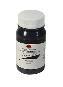 Краска акриловая "Деколор" черный,100мл,банка, Таир