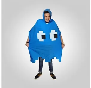 Пиксельный пончо (дождевик) синий (00011) 2367733