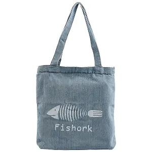 Сумка-шоппер джинсовая на молнии Fishork 37*33см 12-11522-1915-4