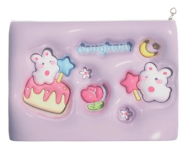 Папка для тетрадей А4 "Зверушки 3D", на молнии, PU, ассорти 3039763 — 3