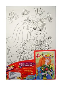 Роспись по холсту Златовласка (23253) (20х30см) (краски/5цв.+палитра+кисточка) (Сказки) (3+) (упаковка) (Креатто)