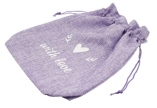 Мешок холщовый «With love», фиолетовый, 20*25*6см, шнурок 3004633 — 2