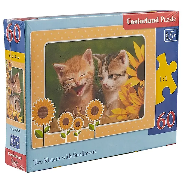 Пазл Castorland MIDI Котята с подсолнухами 60эл. В-06779 2472182 — 2