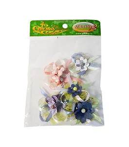 Декор Фиалки из бумаг ручного отлива (00008599) (d=6см) (5шт) (упаковка)