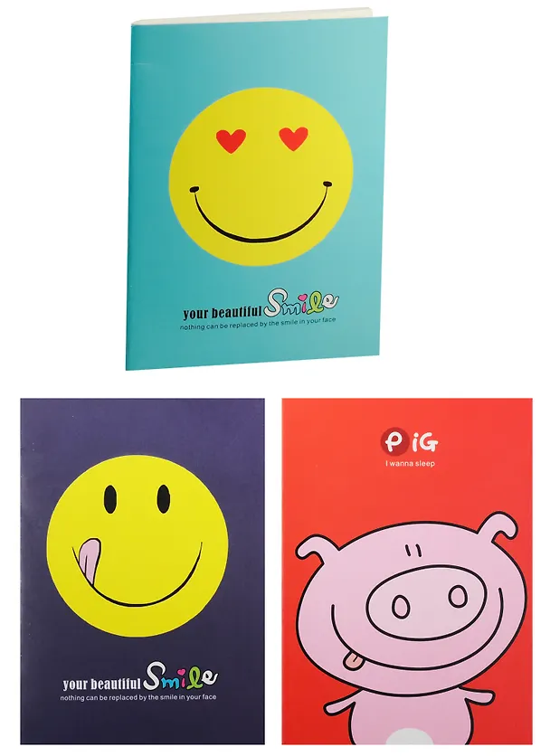 Записная книжка «Smile» А6, 30 листов в линейку, скрепка, Asac 241971 — 1