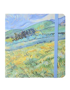 Записная книжка 12*13 112л кл. "Пейзажи" 7БЦ, резинка, ассорти