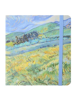 Записная книжка 12*13 112л кл. "Пейзажи" 7БЦ, резинка, ассорти 3102385