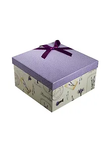 Коробка подарочная "Lavender" 22*22*13 квадратная, декор.бант, картон, Вейксинг