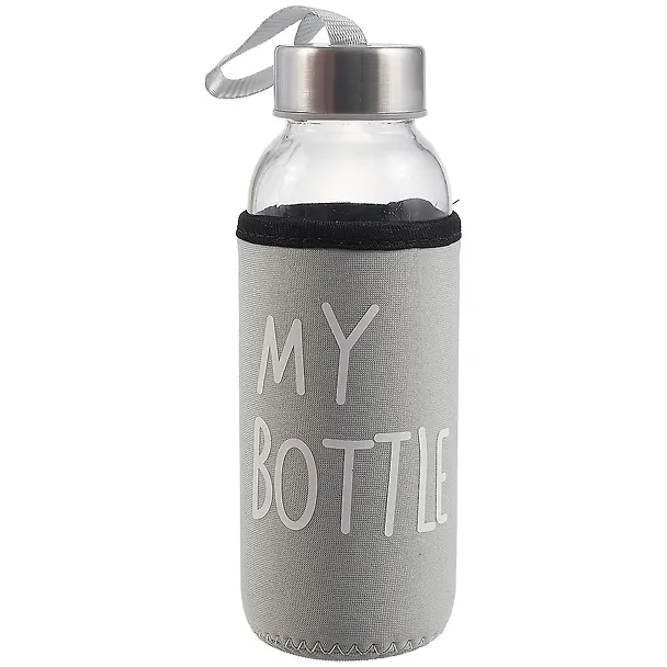 Бутылка в чехле велюр My Bottle (пастель) (стекло) (300мл) 2895665 — 3