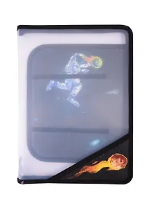 Папка для труда А4 "Галактика" пластиковая, молния с 3х сторон, внутр.блок для канц.принадлежностей