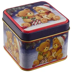 Шкатулка новогодняя Медвежата (металл) (7×7) (12-09412-03792-15) 2727907