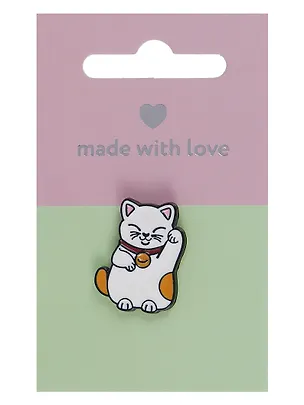 Значок Котик Манэки-нэко (металл) 2979453