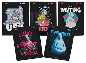 Тетрадь 48л кл. "Ждун" мел.картон, глянц.ламинация, выб.лак, ассорти