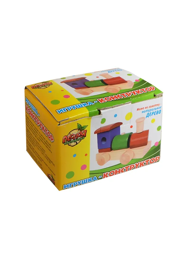 Конструктор-игрушка Паровозик (273003) (13х10х8,5) (натур. дерево) (3+) 2419400 — 1