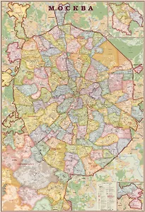 Карта настенная Москва (1:34 000)