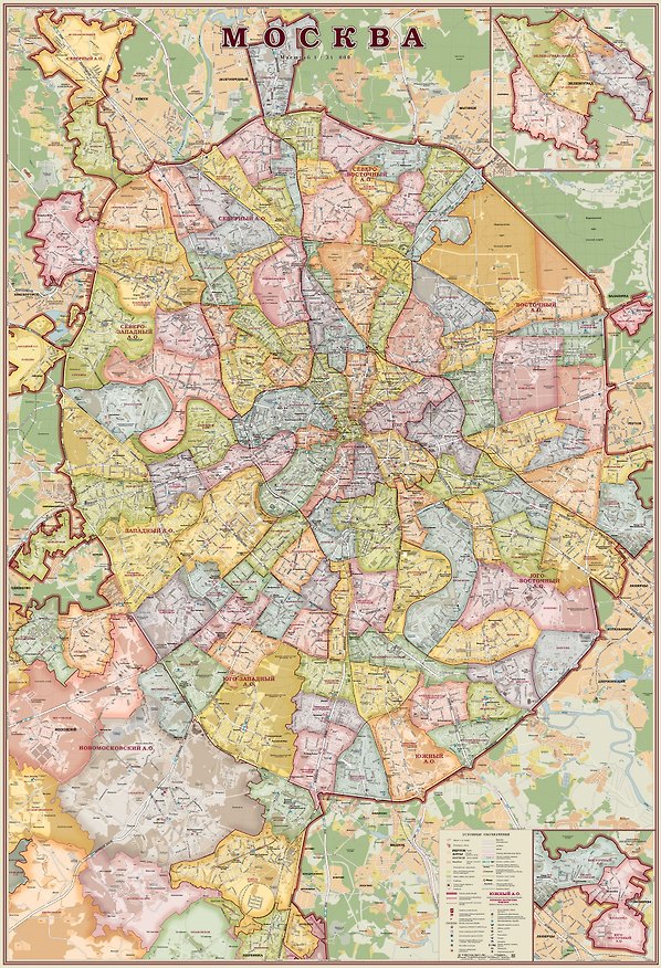 Книга Карта настенная Москва (1:34 000) () — 1