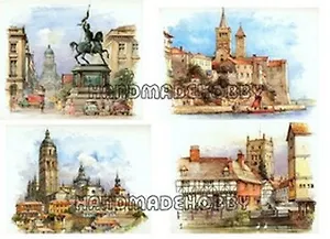 Декупажная карта Акварельные улочки (27-0025) (А4)